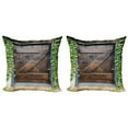 thumbnail image 1 of Ambesonne Rustic Throw Pillow Cover 2 Pack, Spanish Style Garden, 16", Brown Green, 1 of 5