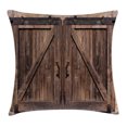 thumbnail image 1 of Rustic Throw Pillow Cushion Cover, Wooden Barn Door in Stone Farmhouse Image Vintage Desgin Rural Art Architecture Print, Decorative Square Accent Pillow Case, 24" X 24", Beige, by Ambesonne, 1 of 1