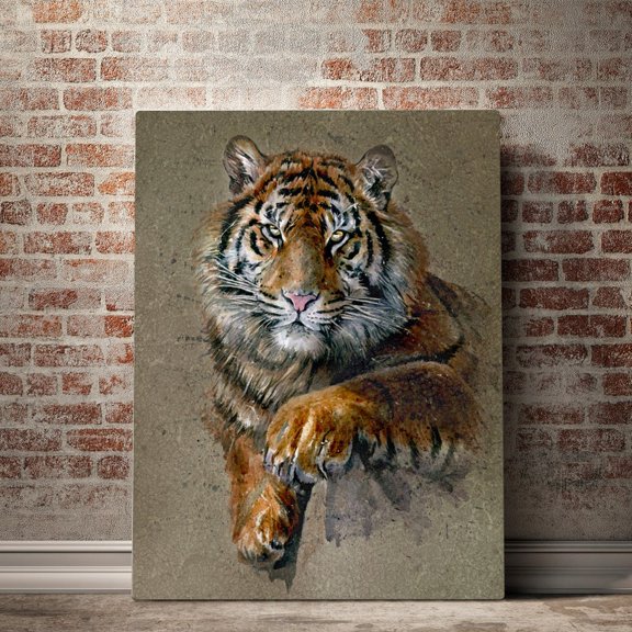 Rustic Tiger Painting Canvas Wall Art Rustic Tiger Print Canvas Decor Tiger Home Decor Wall Art Rustic Tiger Painting Wall Art Canvas 12x18 UNFRAMED