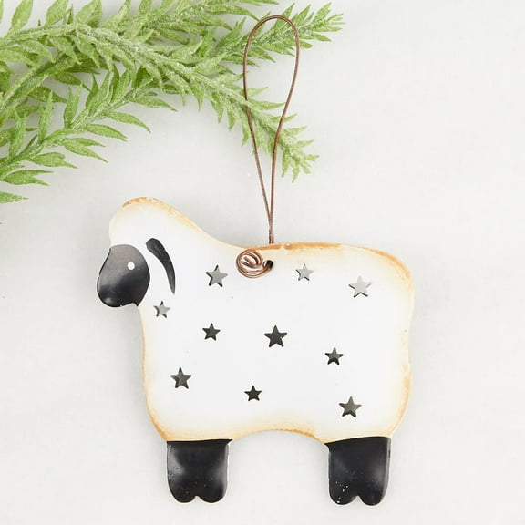Rustic Tin Punched Sheep Ornaments: A Delightful Addition to Your Holiday Dcor