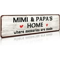 thumbnail image 1 of Rustic Tin Sign - Mimi and Papa's House Sign, Where Memories are Made, Distressed Style, Gift for Grandparents, Indoor Outdoor 4" x 16" Sign, 1 of 5