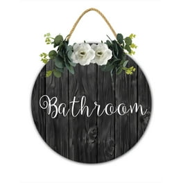 White Metal Washroom Door Sign Farmhouse Bathroom Wall Plaque Rustic Home Decor White Metal Washroom Door Sign Farmhouse Bathroom Wall Plaque Rustic Home Decor