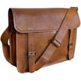 thumbnail image 1 of Rustic Town 15" Genuine Leather Handmade Crossbody Messenger Satchel Laptop Bag for Men Women, 1 of 8