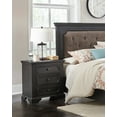 thumbnail image 1 of Rustic Traditional 3-Drawer Nightstand in Charcoal Finish | Wire-Brushed Wood &amp; Engineered Wood | 28.25" W x 17" D x 29.5" H | Ball Bearing Glides | No Assembly | Bedroom Furniture, 1 of 6