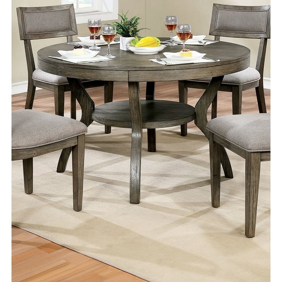 Rustic Transitional Round Dining Table | Adds Character to Dining Room | Constructed from Solid Rubberwood | Meets Small Family Dining Style Requirements