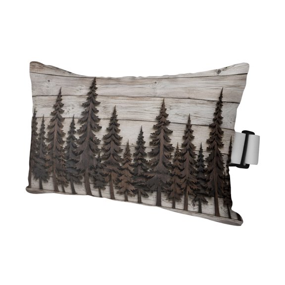 Rustic Tree Outdoor Pillows for Chaise Lounge Chair Waterproof Lumbar Pillows with Insert&Strap Beach Headrest Pillow Vintage Forest Cottagecore Lodge Cabin Wooden Recliner Pool Pillow 11"x16"