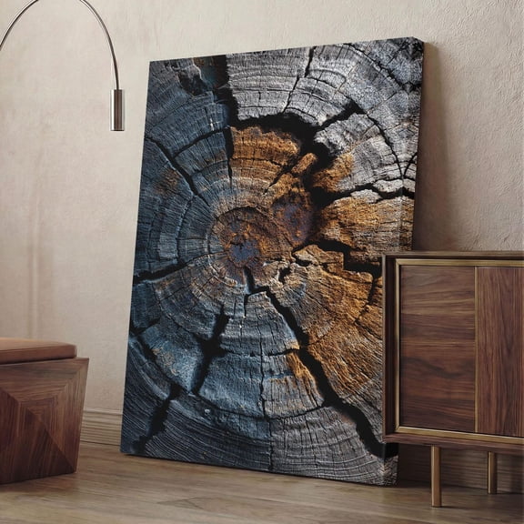 Rustic Tree Ring Navy Rust Texture Poster, Unframed Paper Poster 8x10in