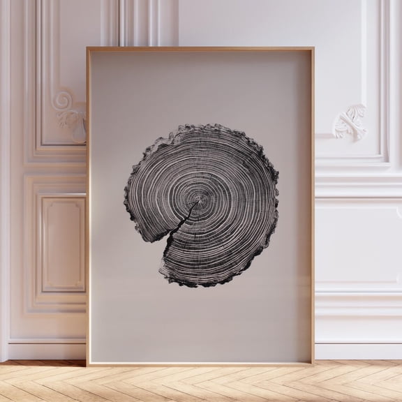 Rustic Tree Ring Wall Art Print