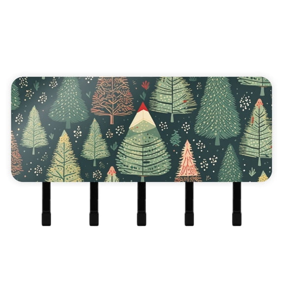 Rustic Trees Key Holder for Wall Mail Holder Organizer with 5 Key Hooks Wall Mount Key Rack with Shelf