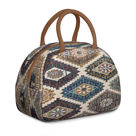 Rustic Tribal Lunch Bag – Large Reusable Insulated Tote, Thermal Cooler for Women, Fishing & Outdoor Activities