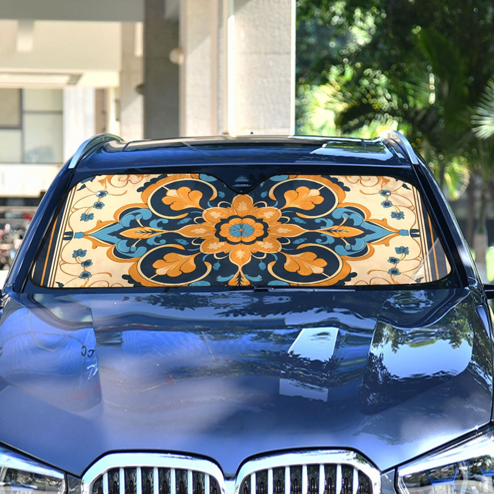Hanukkah Pattern Print Car Sun Shade