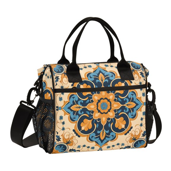 Rustic Tribal Pattern Cooler Bag Lunch Bag Soft Cooler Cooling Tote Insulated Lunch Box for Adult Men Women