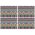 thumbnail image 1 of Rustic Tribal Style Flax Placemats Set of 4, 12x18 Inch Boho Aesthetic Table Mats, Washable Vintage Decor for Ethnic Farmhouse Kitchen or Nordic Dining Room, 1 of 6