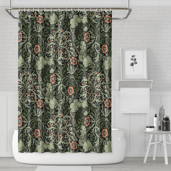 Rustic Tribal Style Shower Curtain 72x72 Inches Quick-Dry Polyester Bathroom Curtain with Plastic Rings for Tub
