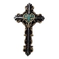 thumbnail image 1 of Rustic Turquoise Heart With Floral Scrollwork And Heart Spike Nails Wall Cross, 1 of 10