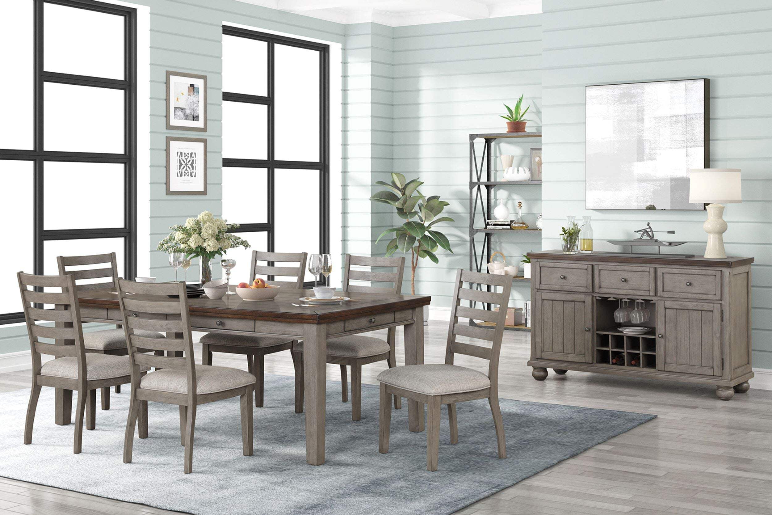 Rustic Two Tone Sever W Powerpack Gray Solid Wood Mdf - Walmart.com