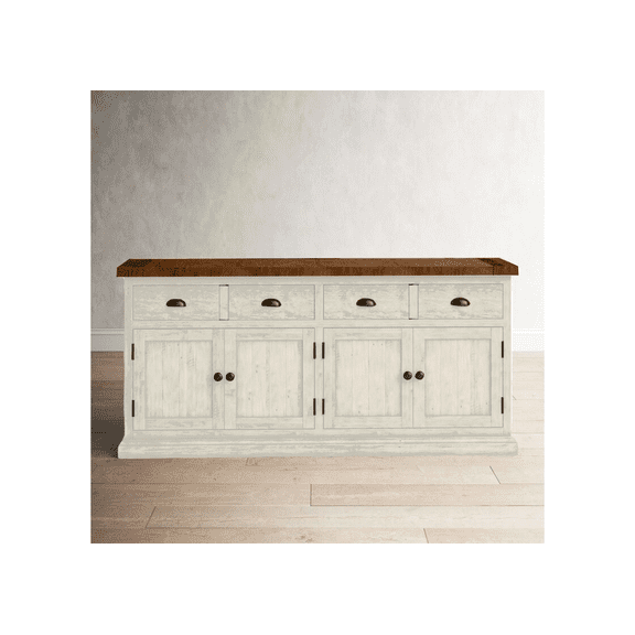 Rustic Two ToneFarmhouse Solid Wood Sideboard
