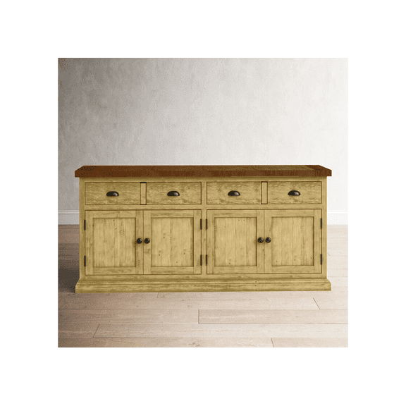 Rustic Two ToneFarmhouse Solid Wood Sideboard