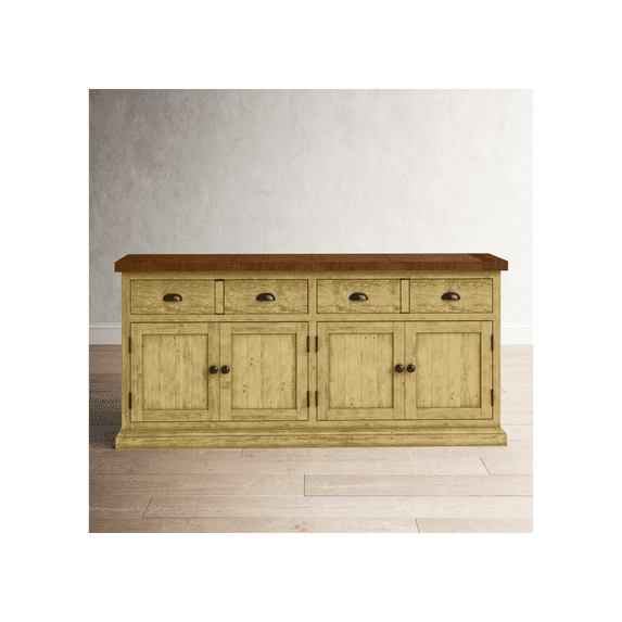 Rustic Two ToneFarmhouse Solid Wood Sideboard