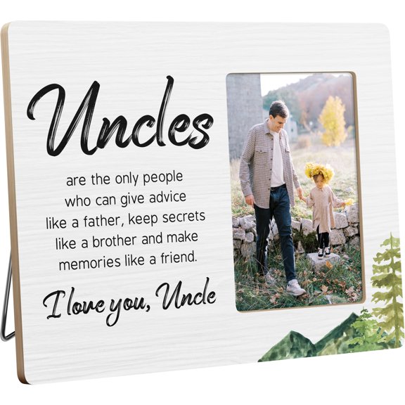 Rustic Uncle Photo Frame with Heartfelt Inscription 4x6 Inch