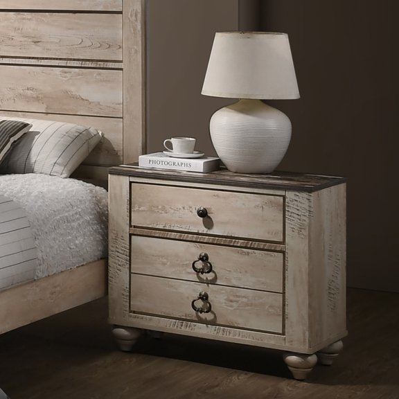Rustic Urban Chic Design with Distressed Finish - Organize Bedroom Items in Spacious Drawers