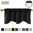 thumbnail image 1 of Rustic Valances for Bedroom Windows, AUCHEN Ultra Elegant Solid Color Short Curtain Valance, Pocket Valances for Halloween Thanksgiving - Bathroom, Living Room and Kitchens - 52" x 18", Black, 1 of 7