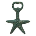 thumbnail image 1 of Rustic Verdigris Green Cast Iron Nautical Sea Star Starfish Glass Bottle Opener, 1 of 3