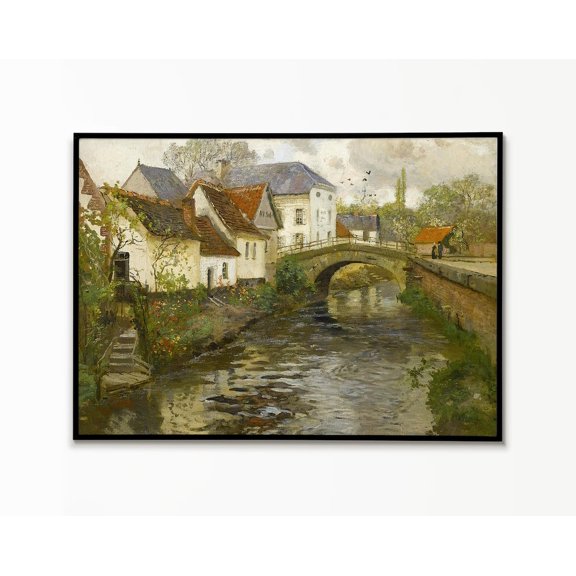 Rustic Village Charming Rural Country Landscape Poster Art Unframed Paper Print