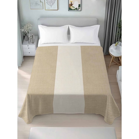 Rustic Vintage California King Size Flat Sheet, Wrinkleproof & Fadeproof Cooling Flat Bed Sheet Only, Farmhouse Countryside Linen Texture Breathable Soft Bedding Top Sheets 108 x 98 Inches