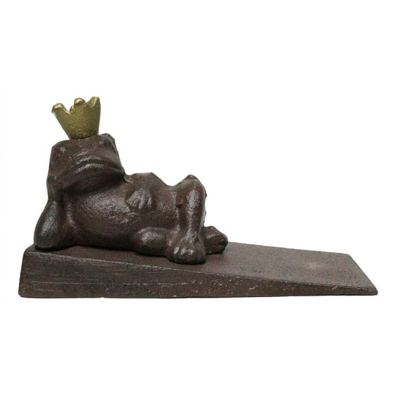Rustic Vintage Cast Iron Frog King With Crown Decorative Door Wedge Stopper
