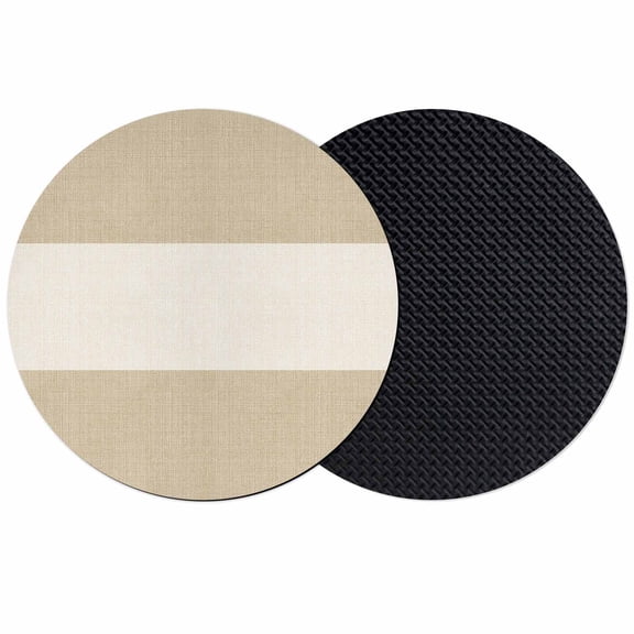 Rustic Vintage Coasters Set of 2, Farmhouse Countryside Linen Texture Absorbent Coasters for Drinks, Coaster for Bar Office Dining Coffee Table Accessories Decor, Non Slip Round Desk Coaster