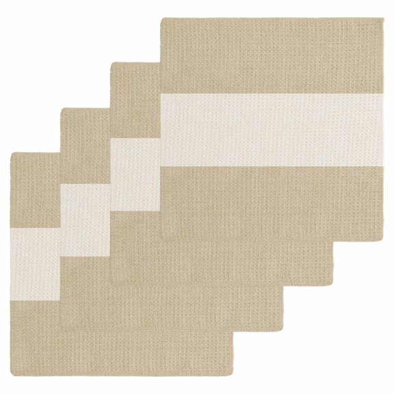 Rustic Vintage Dish Towels Set, Waffle Weave Kitchen Towels 4 Pieces, Farmhouse Countryside Linen Texture Microfiber Hair Face Bath Tea Towel Absorbent Quick Drying Cleaning Dish Cloths, 12"x12"