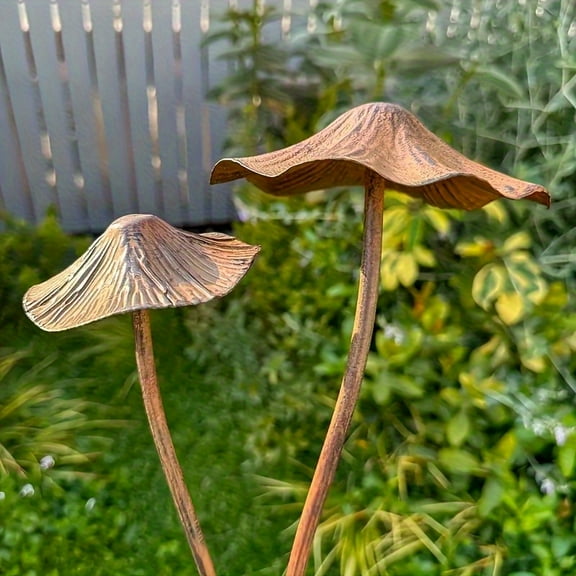 Rustic Vintage Metal Mushroom Garden Decor