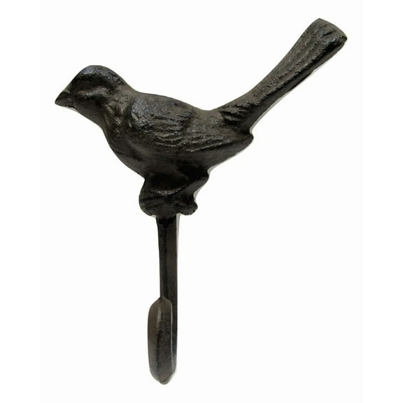Rustic Vintage-Style 5" Cast Iron Bird Coat Hook Cabin Mud Room