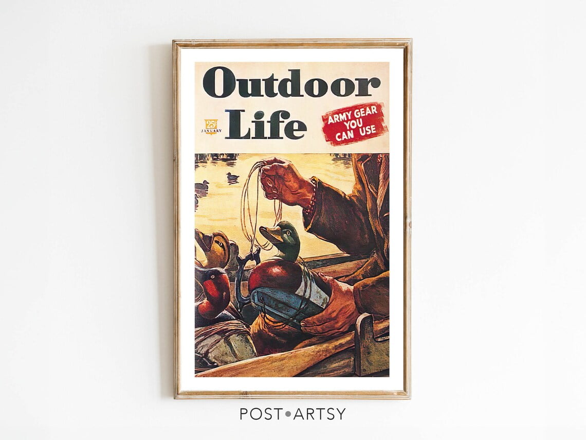Rustic Vintage Wall Decor Outdoor Life Hunting Poster Print Vintage Art ...