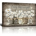thumbnail image 1 of Rustic Wall Art Daisy Butterfly Gift Canvas Vintage Floral Wall Art Flowers Inspirational Picture For Bedroom Living Room Bathroom Office Wall Decor Framed Home Decorations Ready To Hang 12x16 Inch, 1 of 6