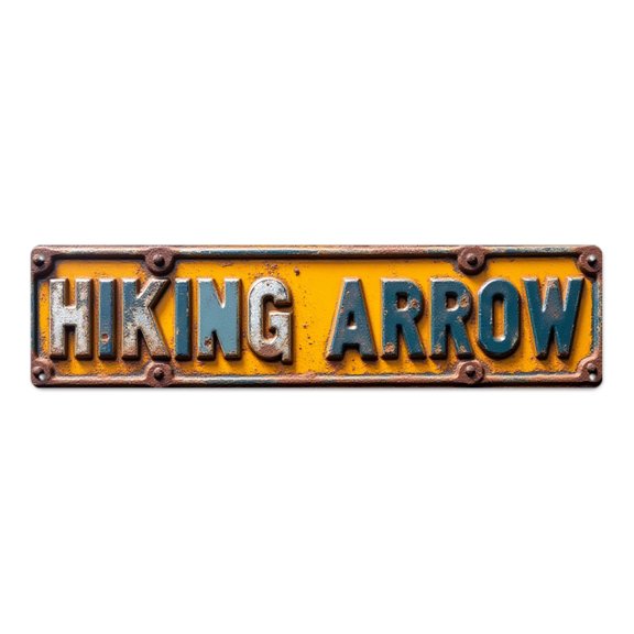 Rustic Wall Decor 16*4 inches "HIKING ARROW" Embossed Metal tin signs