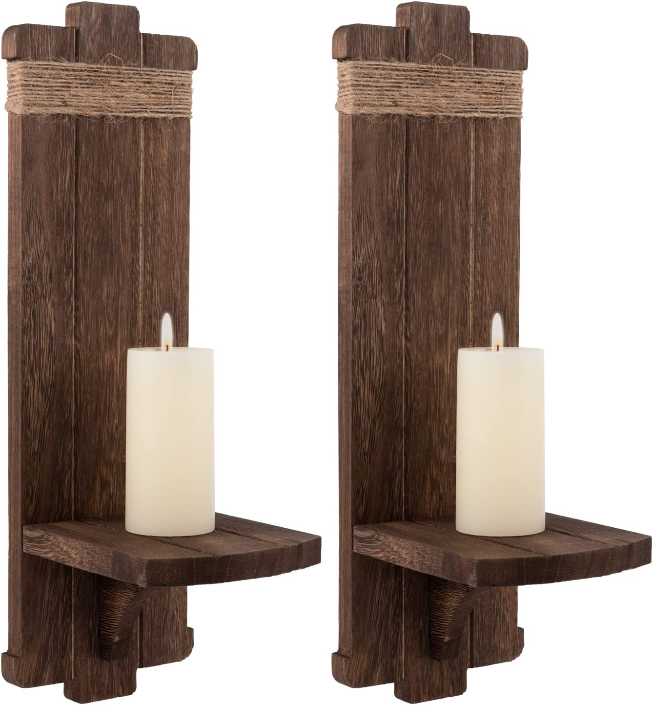 Rustic Wall Hanging Candle Sconces Farmhouse Wooden Candle Holders
