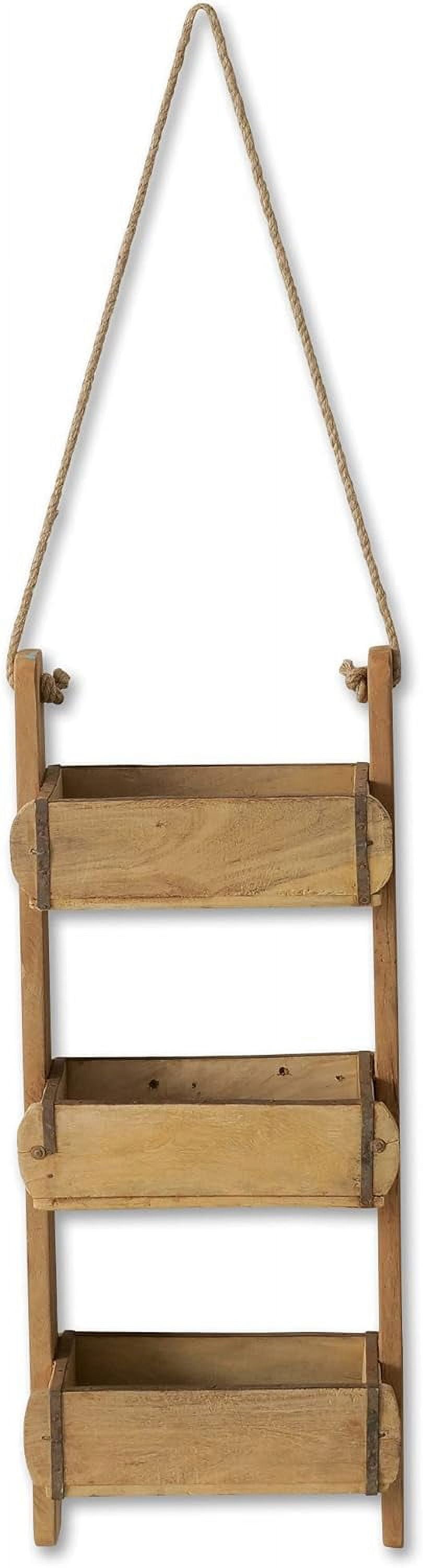 Rustic Wall Hanging Shelves, 3 Brick Box Wall Rack, Recycled Wood, 5.5 ...