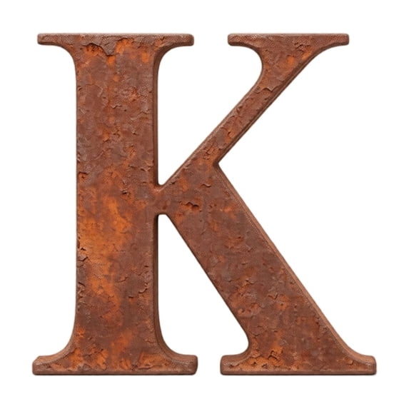 Rustic Wall Letters K - Vintage Rusted English Metal Decor - Farmhouse Home Wall Art Hanging Sign