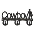 thumbnail image 1 of Rustic Wall Mounted Cowboy Coat Rack With 3 Horseshoes For Hats Keys Coats Etc., 1 of 2