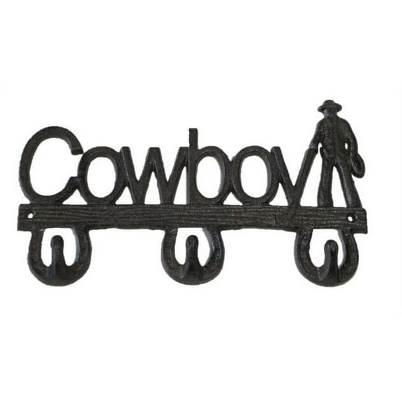 Rustic Wall Mounted Cowboy Coat Rack With 3 Horseshoes For Hats Keys Coats Etc.
