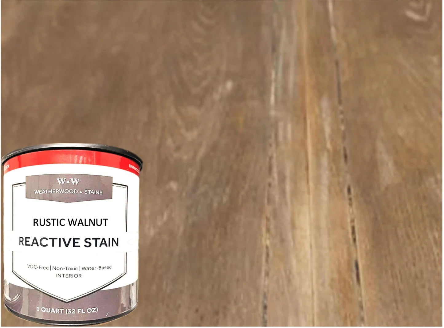 Rustic Walnut Interior Transparent WaterBased Reactive Wood Stain, No