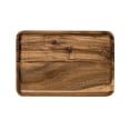 thumbnail image 1 of Rustic Walnut Wood Serving Tray, Rectangle Platter Tea Tray Coffee Table Tray, Kitchen Tableware Decor Decorative Wood Dessert Cup Tray, Wood Vanity Tray for Jewelry, 1 of 7