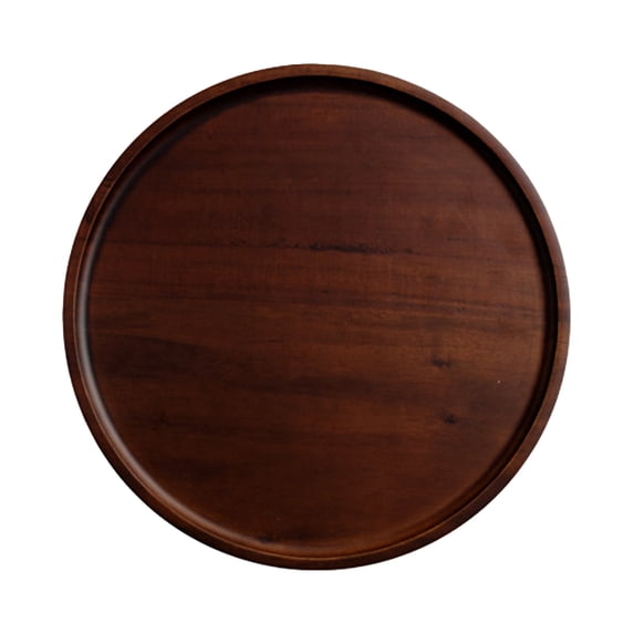 Rustic Walnut Wooden Tray Hard Wood Serving Tray Round Platter Tea Tray Coffee Table Tray for Bathroom, Dinner, Tea, Coffee by Kitecy