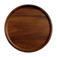 thumbnail image 1 of Rustic Walnut Wooden Tray,Solid Wood Serving Tray,Round Platter Tea Tray,for Tea Coffee Table Snack Food Meals Serving Plate Kitchen Party Bar Breakfast Server with Raised Edges(20x2cm), 1 of 9