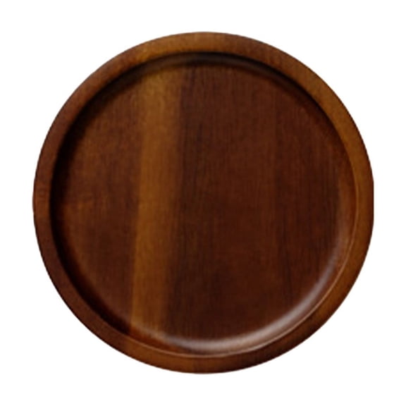 Rustic Walnut Wooden Tray Solid Wood Serving Tray Square Rectangle Platter Tea Tray Coffee Table Tray (Round 5Inch)) Hearthweave