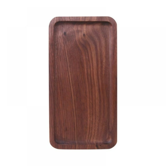 Rustic Walnut Wooden Tray Solid Wood Serving Tray Square Rectangle Round Platter Tea Tray Coffee Table Tray
