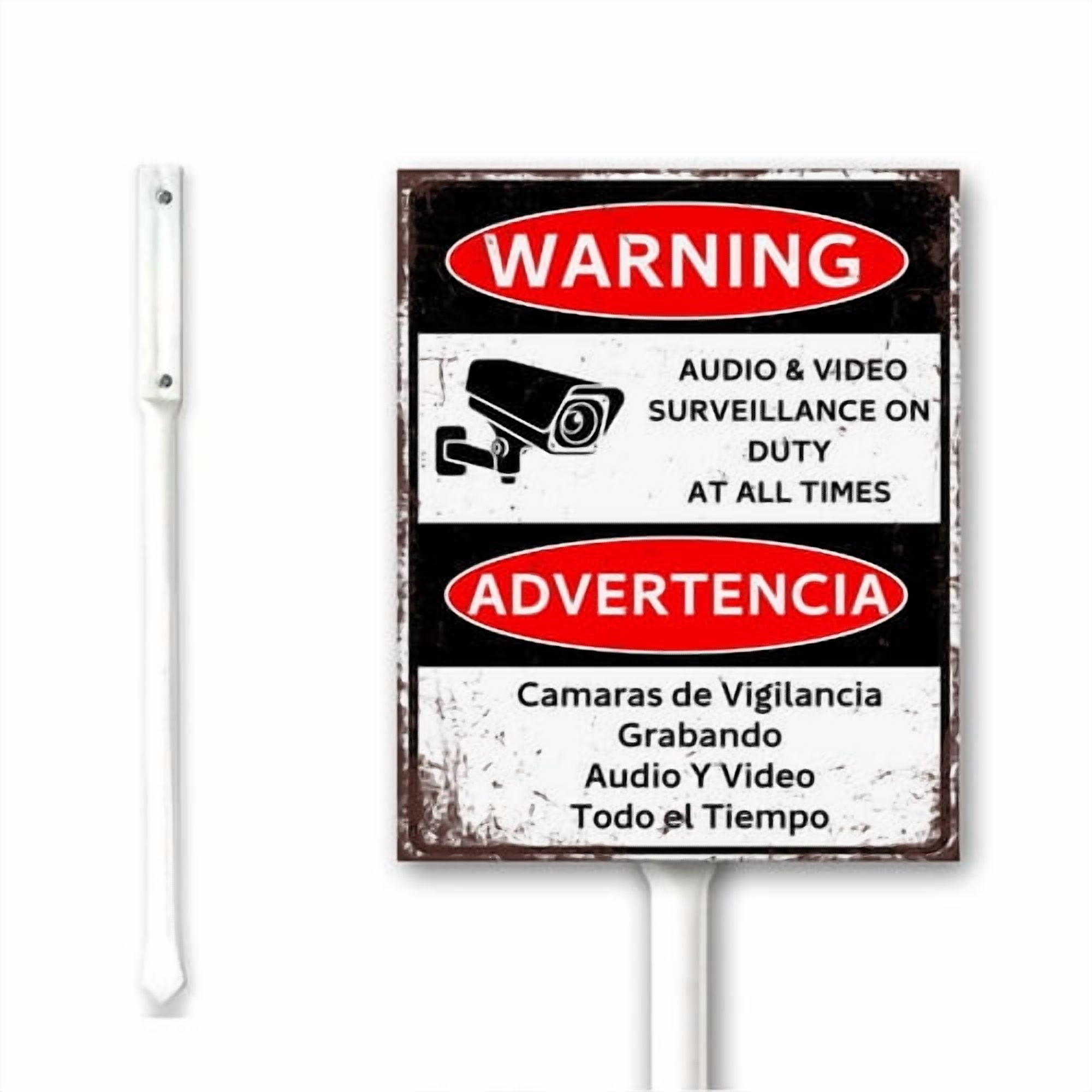 Rustic Warning - Audio & Video Surveillance On Duty At All Times ...