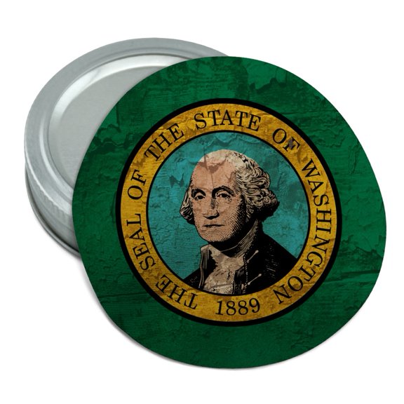 Rustic Washington State Flag Distressed USA Round Rubber Non-Slip Jar Gripper Lid Opener